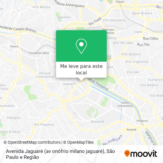 Avenida Jaguaré (av onófrio milano jaguaré) mapa