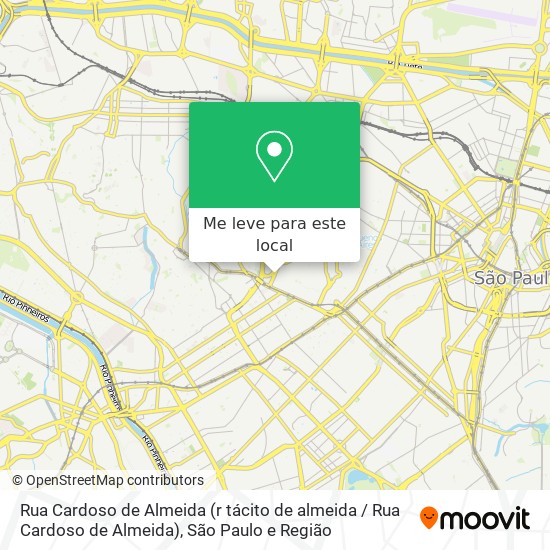 Rua Cardoso de Almeida (r tácito de almeida / Rua Cardoso de Almeida) mapa