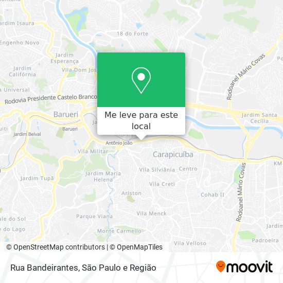 Rua Bandeirantes mapa