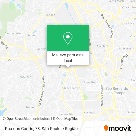 Rua dos Cariris, 73 mapa
