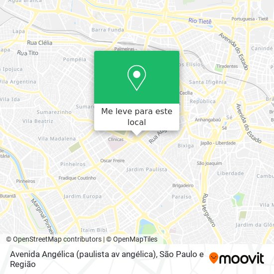 Avenida Angélica (paulista av angélica) mapa