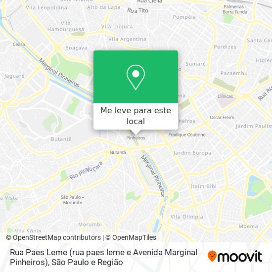 Rua Paes Leme (rua paes leme e Avenida Marginal Pinheiros) mapa