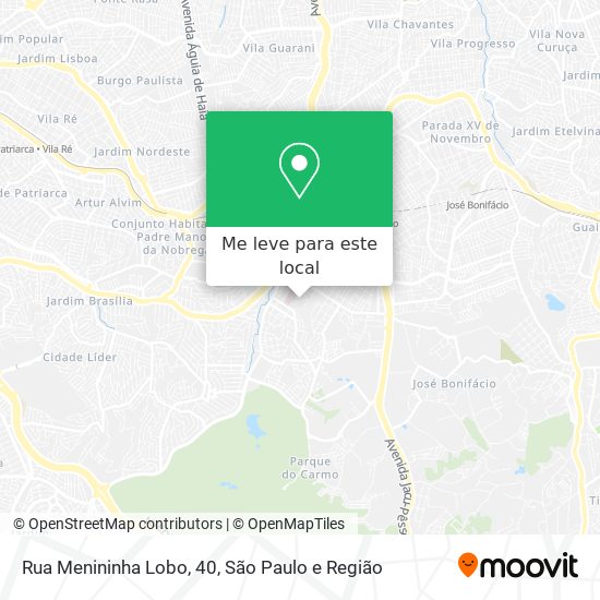 Rua Menininha Lobo, 40 mapa