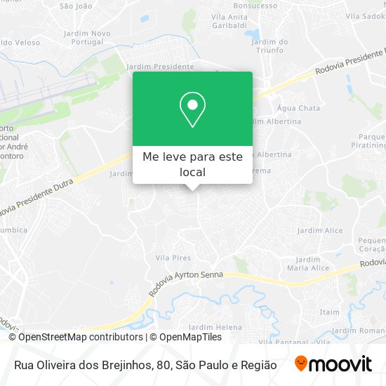 Rua Oliveira dos Brejinhos, 80 mapa