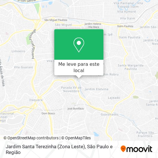 Jardim Santa Terezinha (Zona Leste) mapa