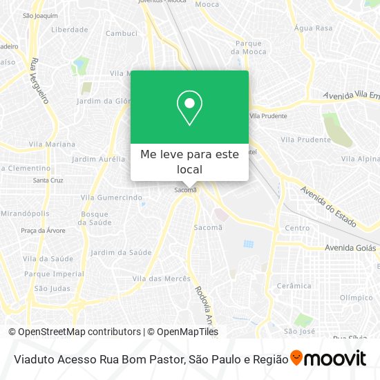 Viaduto Acesso Rua Bom Pastor mapa