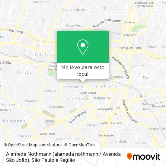 Alameda Nothmann (alameda nothmann / Avenida São João) mapa