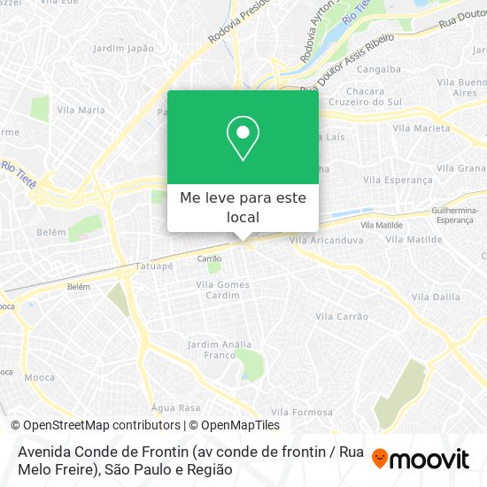 Avenida Conde de Frontin (av conde de frontin / Rua Melo Freire) mapa