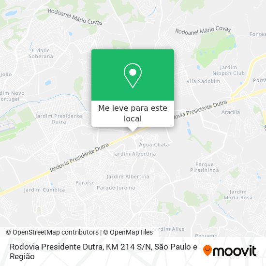 Rodovia Presidente Dutra, KM 214 S / N mapa