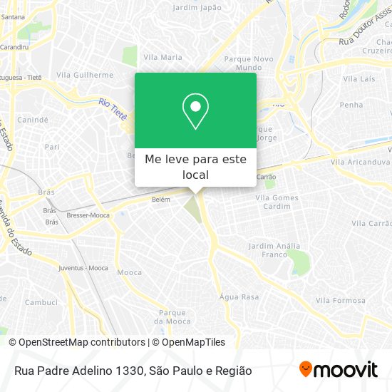 Rua Padre Adelino 1330 mapa