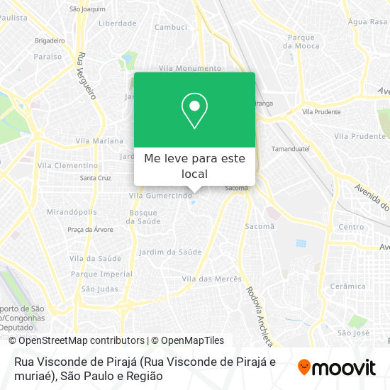 Rua Visconde de Pirajá (Rua Visconde de Pirajá e muriaé) mapa