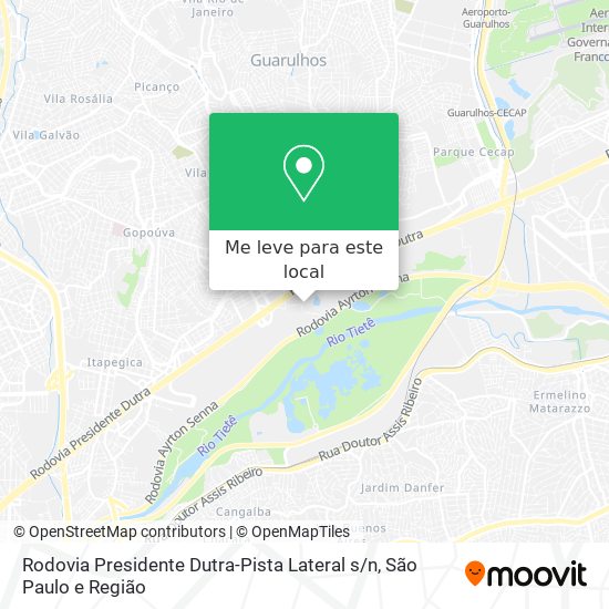 Rodovia Presidente Dutra-Pista Lateral s / n mapa