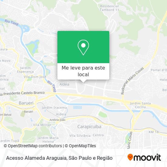 Acesso Alameda Araguaia mapa