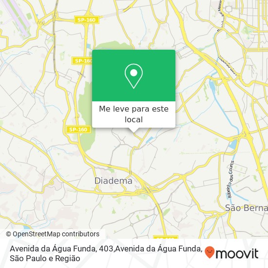 Avenida da Água Funda, 403,Avenida da Água Funda, Taboão Diadema-SP mapa