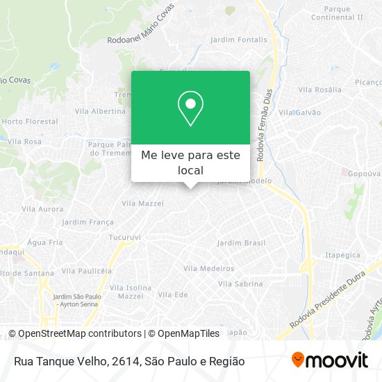 Rua Tanque Velho, 2614 mapa