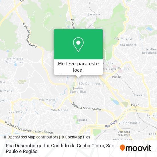 Rua Desembargador Cândido da Cunha Cintra mapa