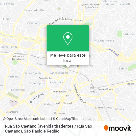 Rua São Caetano (avenida tiradentes / Rua São Caetano) mapa