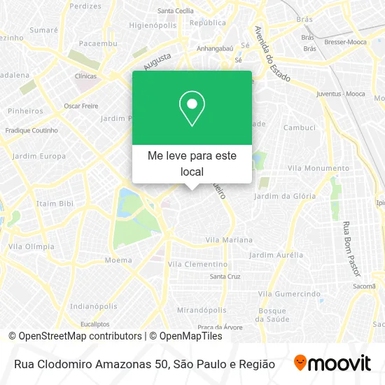 Rua Clodomiro Amazonas 50 mapa