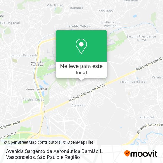 Avenida Sargento da Aeronáutica Damião L. Vasconcelos mapa