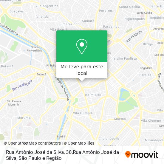 Rua Antônio José da Silva, 38,Rua Antônio José da Silva mapa