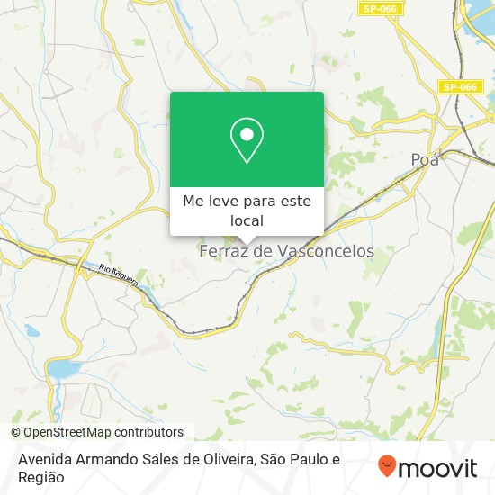 Avenida Armando Sáles de Oliveira, Av. Armando Sáles de Oliveira, Ferraz de Vasconcelos - SP, Brasil mapa