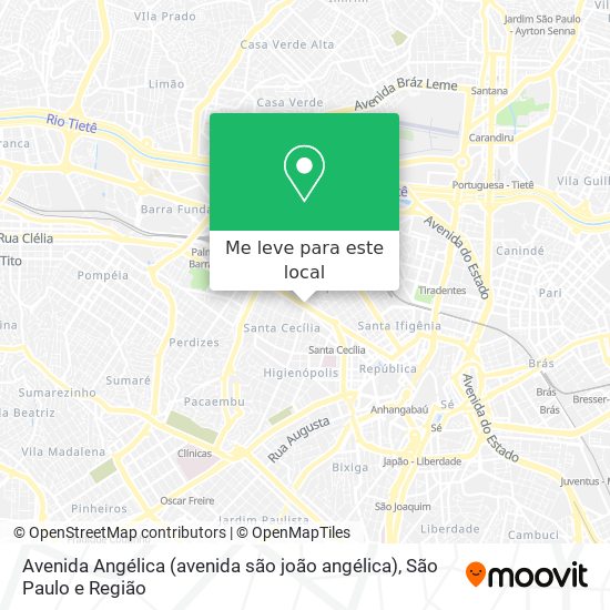 Avenida Angélica (avenida são joão angélica) mapa
