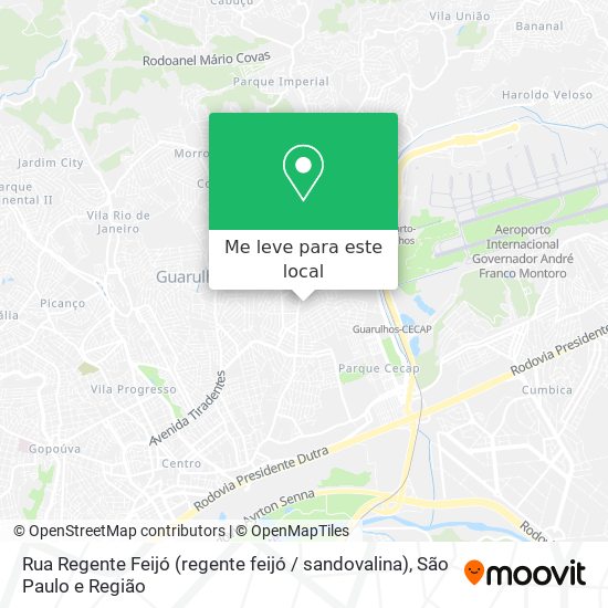Rua Regente Feijó (regente feijó / sandovalina) mapa