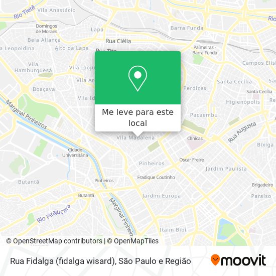 Rua Fidalga (fidalga wisard) mapa