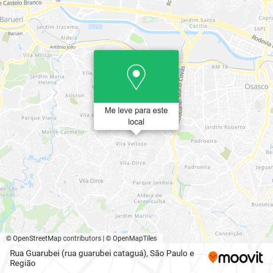 Rua Guarubei (rua guarubei cataguá) mapa