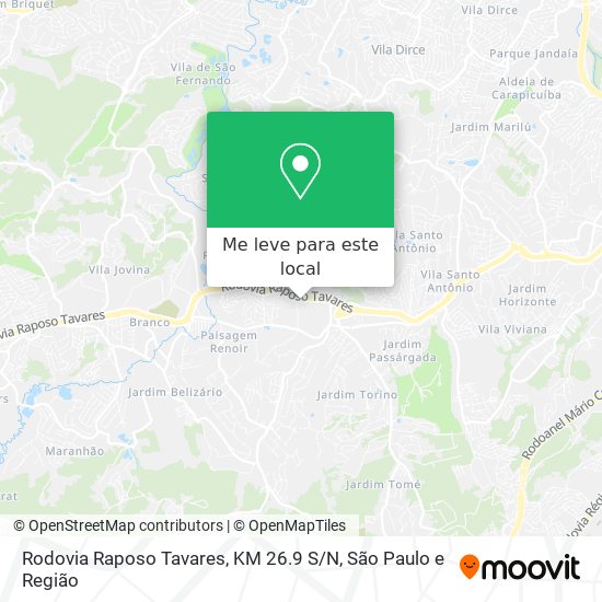 Rodovia Raposo Tavares, KM 26.9 S / N mapa