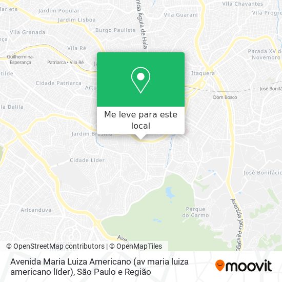 Avenida Maria Luiza Americano (av maria luiza americano líder) mapa