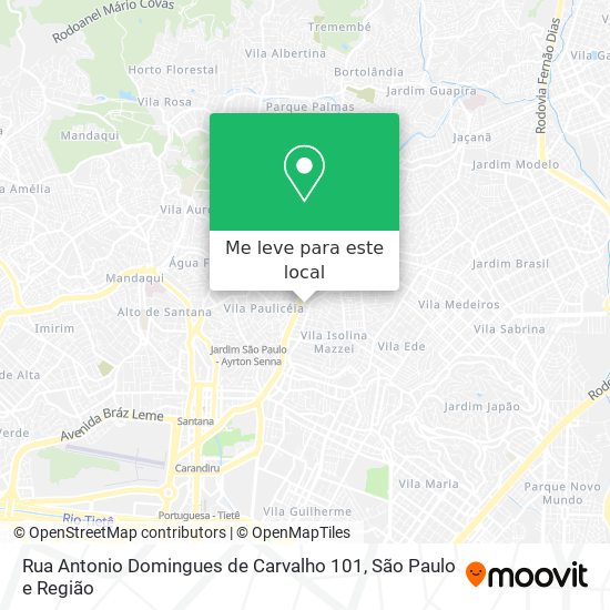 Rua Antonio Domingues de Carvalho 101 mapa