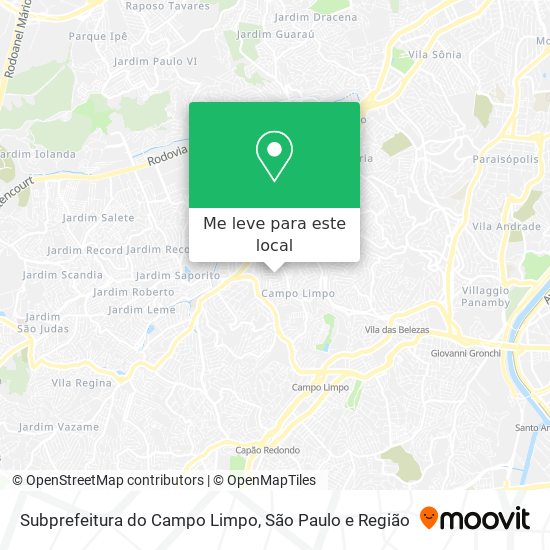 Subprefeitura do Campo Limpo mapa