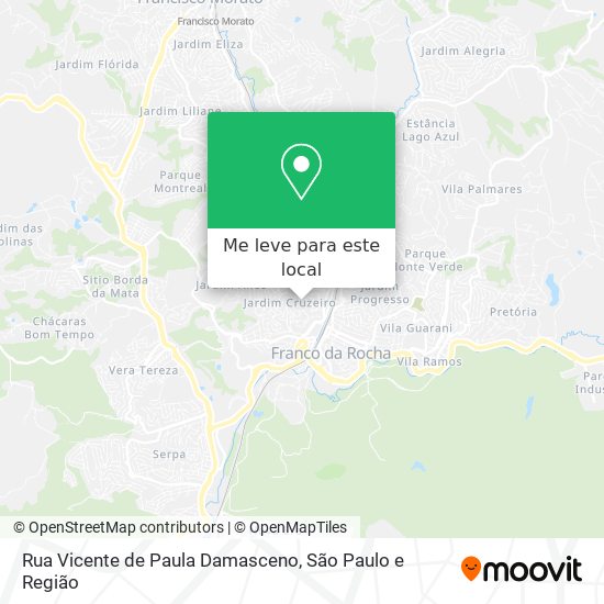 Rua Vicente de Paula Damasceno mapa