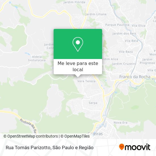 Rua Tomás Parizotto mapa