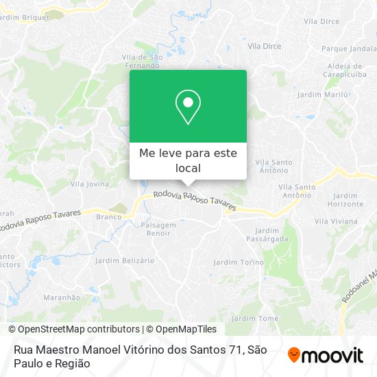 Rua Maestro Manoel Vitórino dos Santos 71 mapa