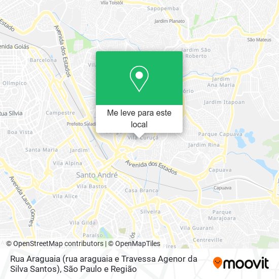 Rua Araguaia (rua araguaia e Travessa Agenor da Silva Santos) mapa