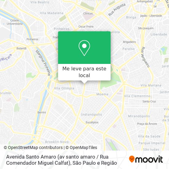 Avenida Santo Amaro (av santo amaro / Rua Comendador Miguel Calfat) mapa