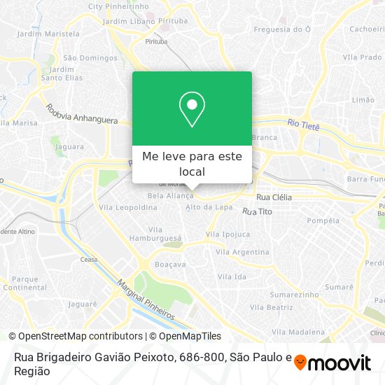 Rua Brigadeiro Gavião Peixoto, 686-800 mapa