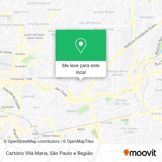 Cartório Vila Maria mapa