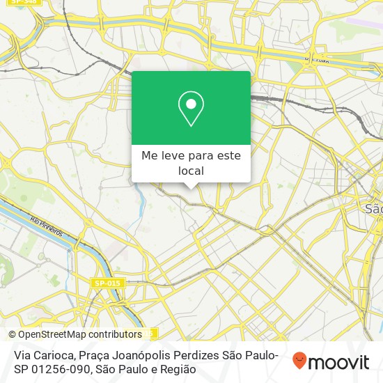 Via Carioca, Praça Joanópolis Perdizes São Paulo-SP 01256-090 mapa