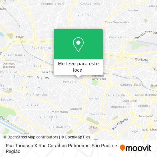 Rua Turiassu X Rua Caraibas Palmeiras mapa