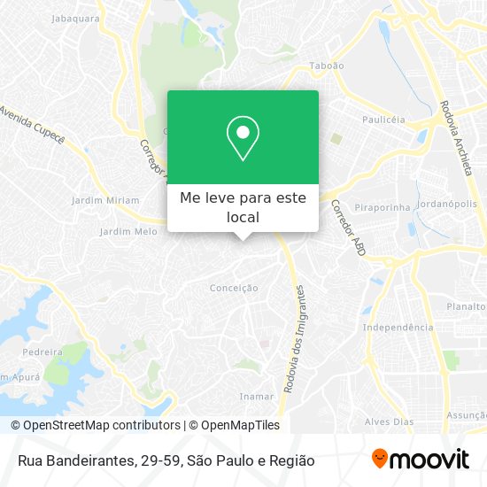 Rua Bandeirantes, 29-59 mapa