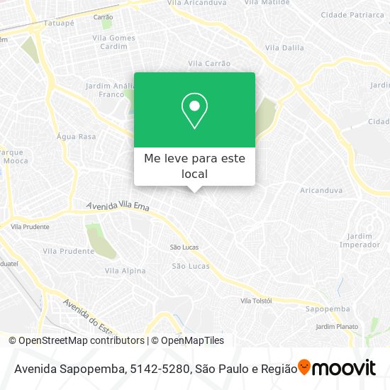 Avenida Sapopemba, 5142-5280 mapa