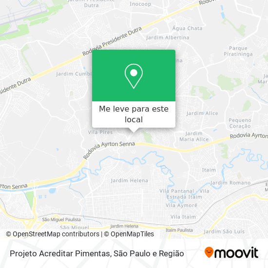 Projeto Acreditar Pimentas mapa