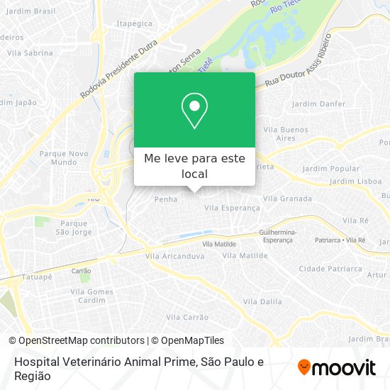 Hospital Veterinário Animal Prime mapa