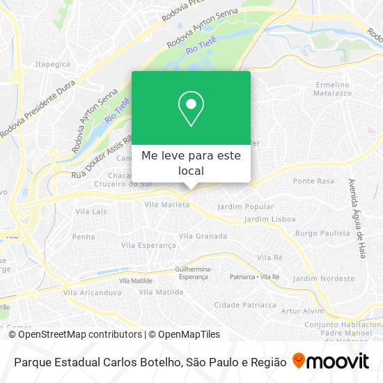 Parque Estadual Carlos Botelho mapa