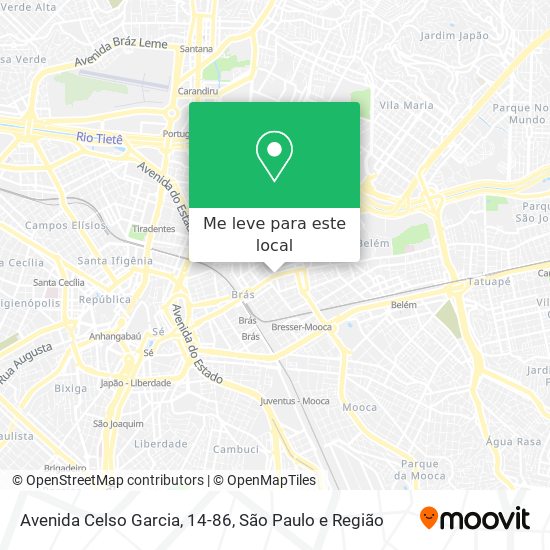 Avenida Celso Garcia, 14-86 mapa