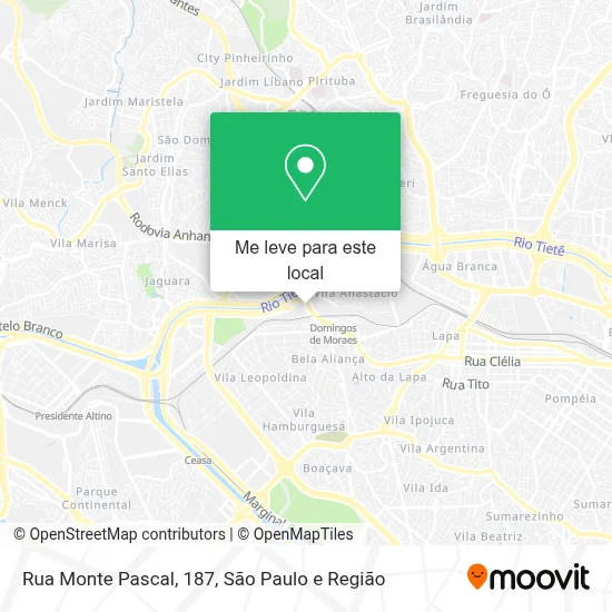 Rua Monte Pascal, 187 mapa