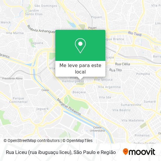 Rua Liceu (rua ibuguaçu liceu) mapa